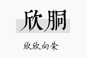 欣胴名字的寓意及含义