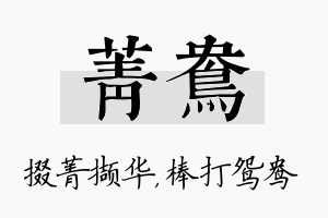 菁鸯名字的寓意及含义