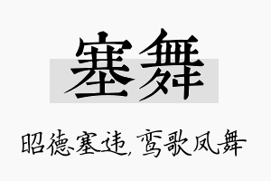 塞舞名字的寓意及含义