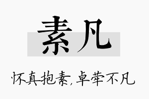 素凡名字的寓意及含义