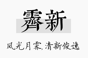 霁新名字的寓意及含义