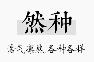 然种名字的寓意及含义