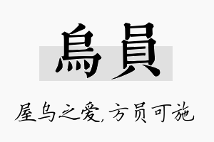 乌员名字的寓意及含义