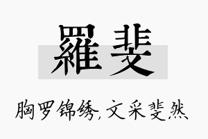 罗斐名字的寓意及含义