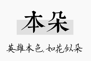 本朵名字的寓意及含义