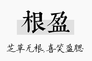 根盈名字的寓意及含义