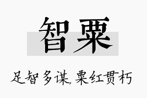 智粟名字的寓意及含义