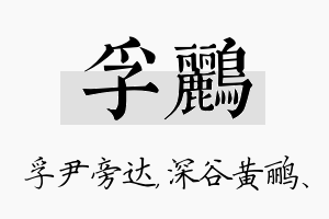 孚鹂名字的寓意及含义