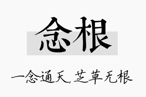 念根名字的寓意及含义