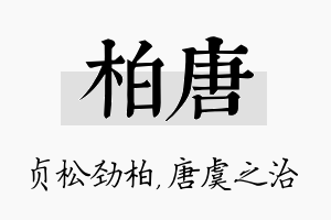 柏唐名字的寓意及含义