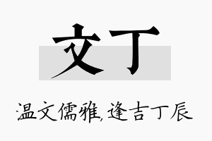 文丁名字的寓意及含义