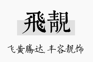 飞靓名字的寓意及含义