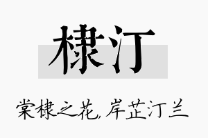 棣汀名字的寓意及含义