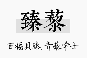 臻藜名字的寓意及含义