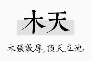 木天名字的寓意及含义