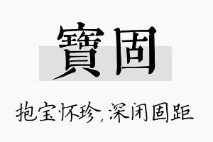 宝固名字的寓意及含义