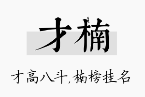 才楠名字的寓意及含义