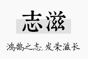 志滋名字的寓意及含义