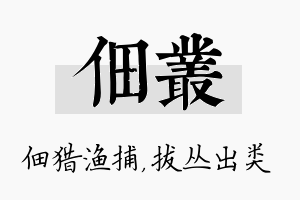 佃丛名字的寓意及含义