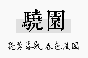 骁园名字的寓意及含义