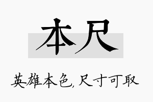 本尺名字的寓意及含义