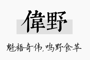 伟野名字的寓意及含义