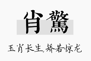 肖惊名字的寓意及含义