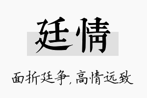 廷情名字的寓意及含义