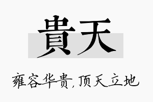 贵天名字的寓意及含义