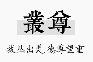 丛尊名字的寓意及含义