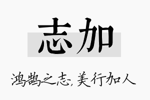 志加名字的寓意及含义