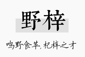 野梓名字的寓意及含义