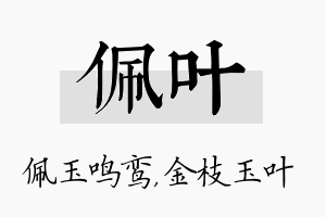 佩叶名字的寓意及含义