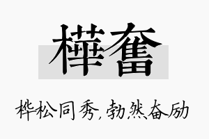 桦奋名字的寓意及含义