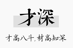 才深名字的寓意及含义