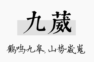 九葳名字的寓意及含义