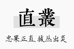 直丛名字的寓意及含义