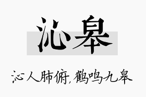 沁皋名字的寓意及含义