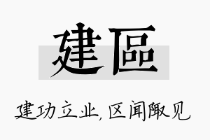 建区名字的寓意及含义