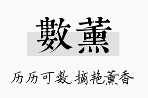 数薰名字的寓意及含义