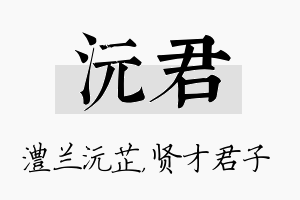 沅君名字的寓意及含义