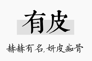 有皮名字的寓意及含义