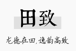 田致名字的寓意及含义