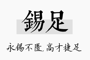 锡足名字的寓意及含义