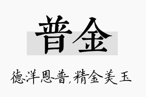 普金名字的寓意及含义