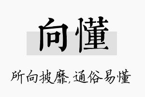 向懂名字的寓意及含义