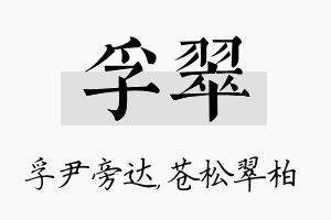 孚翠名字的寓意及含义