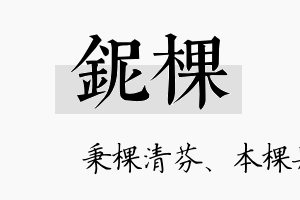 铌棵名字的寓意及含义