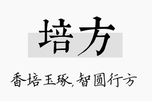 培方名字的寓意及含义