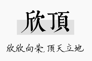 欣顶名字的寓意及含义